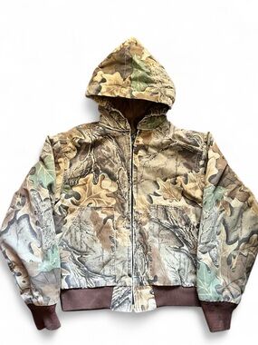 Vintage Walls USA Made Advantage Timber Camo Hunting Jacket Hooded Youth 12